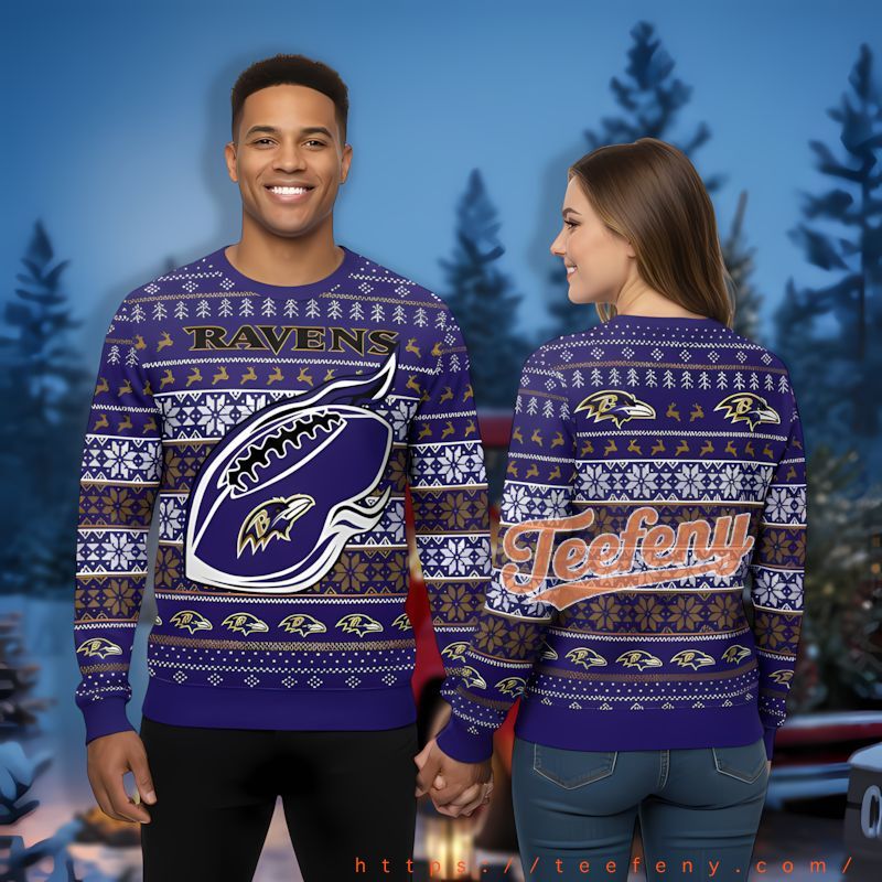 Baltimore Ravens Ball Purple Ugly Sweater Womens