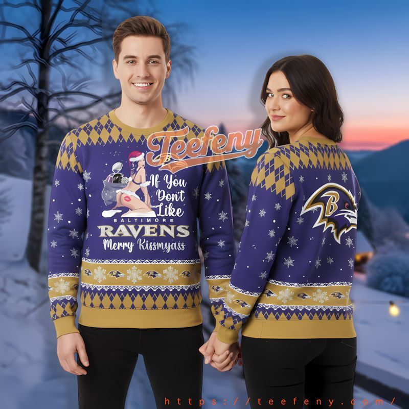 Baltimore Ravens Girl Fans Purple Mens Xmas Sweaters
