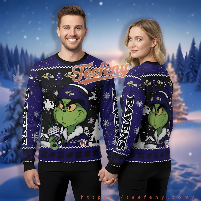 Baltimore Ravens Grinch Coffee Purple Best Christmas Sweaters