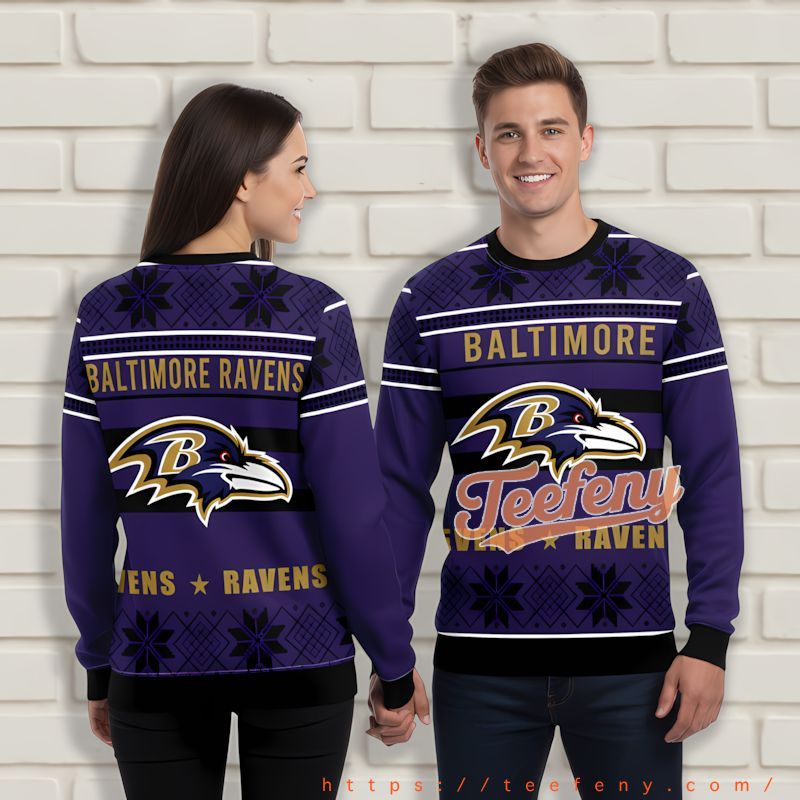 Baltimore Ravens Logo Purple Naughty Ugly Sweater Baltimore Ravens Logo Purple Naughty Ugly Sweater