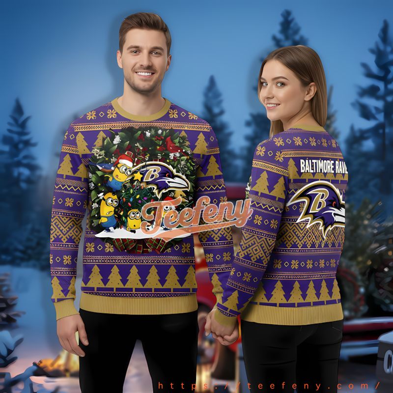 Baltimore Ravens Minion Team Purple Ugly Sweater Party