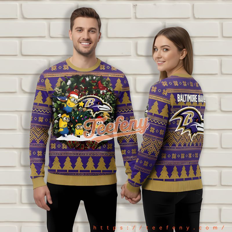 Baltimore Ravens Minion Team Purple Ugly Sweater Party Baltimore Ravens Minion Team Purple Ugly Sweater Party