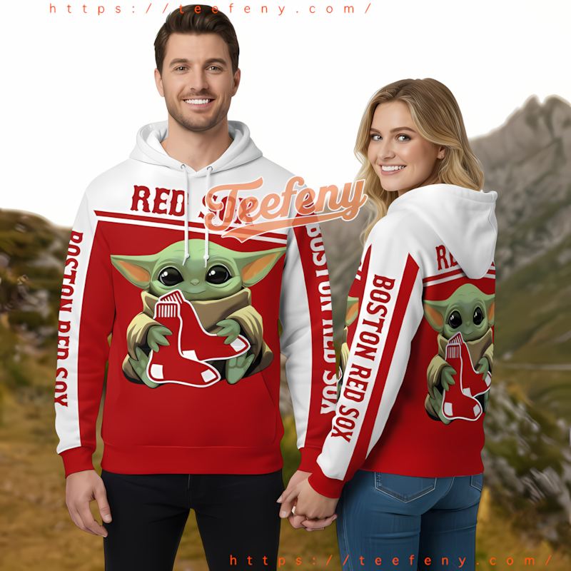 Boston Red Sox Baby Yoda Red Zipper 3D Hoodie Boston Red Sox Baby Yoda Red Zipper 3D Hoodie