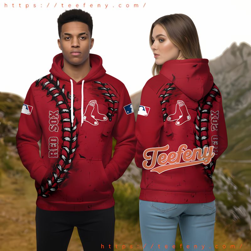 Boston Red Sox Baseball Stitch Red Pullover 3D Hoodie Boston Red Sox Baseball Stitch Red Pullover 3D Hoodie