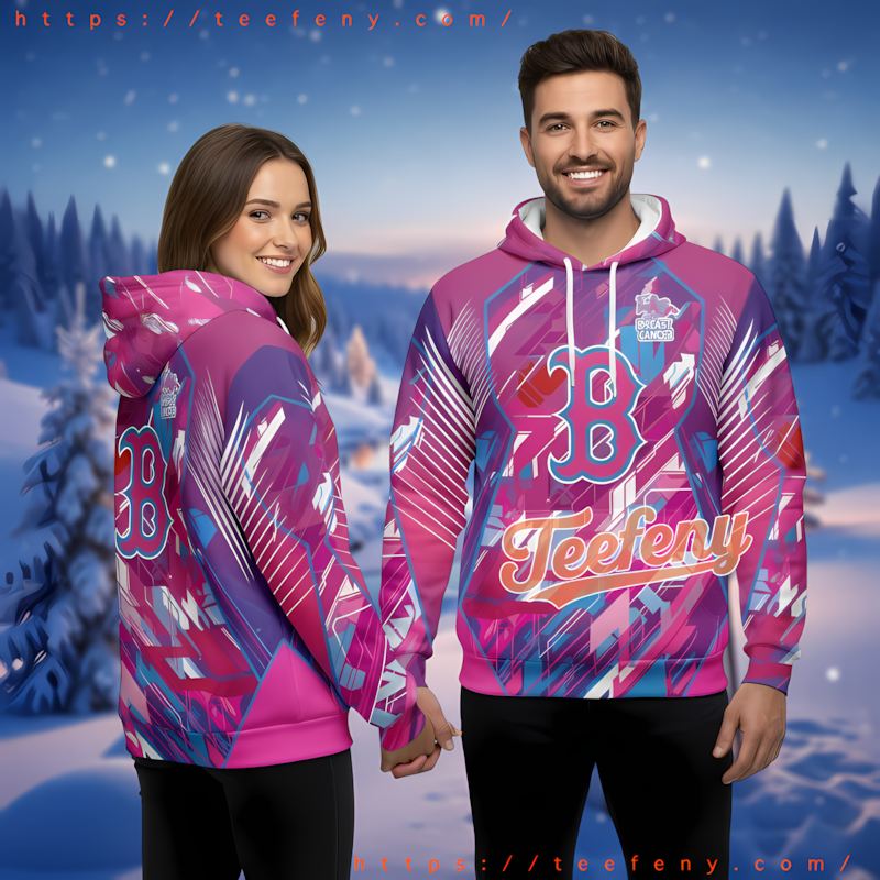 Boston Red Sox Breast Cancer Pink Pullover 3D Hoodie