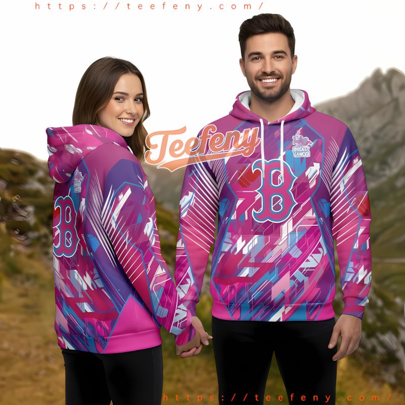 Boston Red Sox Breast Cancer Pink Pullover 3D Hoodie Boston Red Sox Breast Cancer Pink Pullover 3D Hoodie