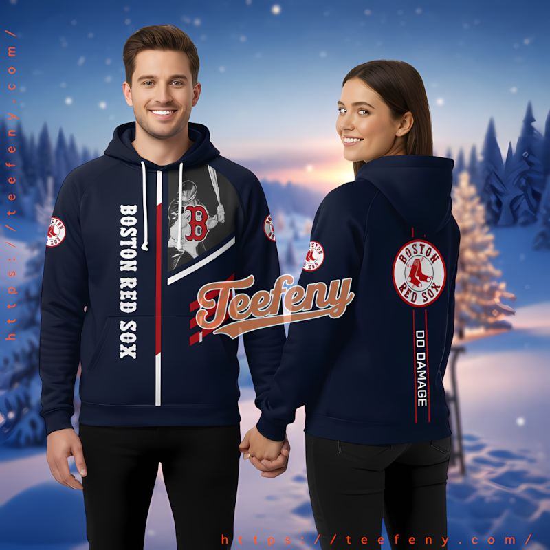 Boston Red Sox Do Damage Dark Navy Zip Up 3D Hoodie