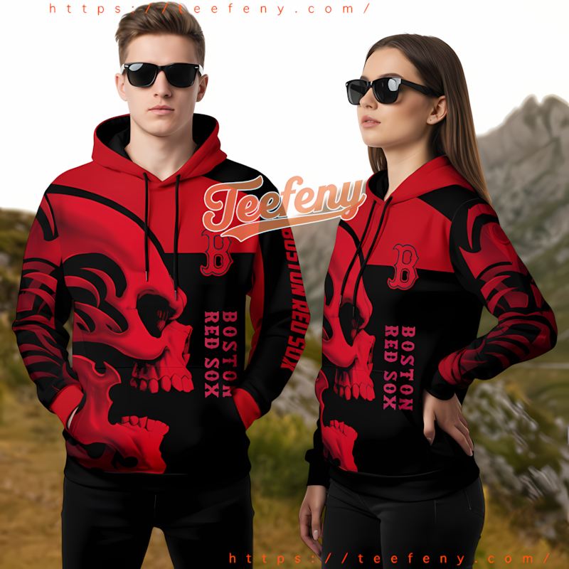 Boston Red Sox Red Skull Pullover 3D Hoodie Boston Red Sox Red Skull Pullover 3D Hoodie