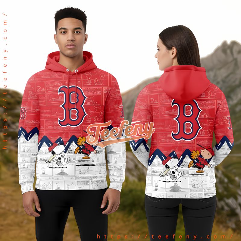 Boston Red Sox Snoopy Charlie Brown Red Womens 3D Hoodie Boston Red Sox Snoopy Charlie Brown Red Womens 3D Hoodie