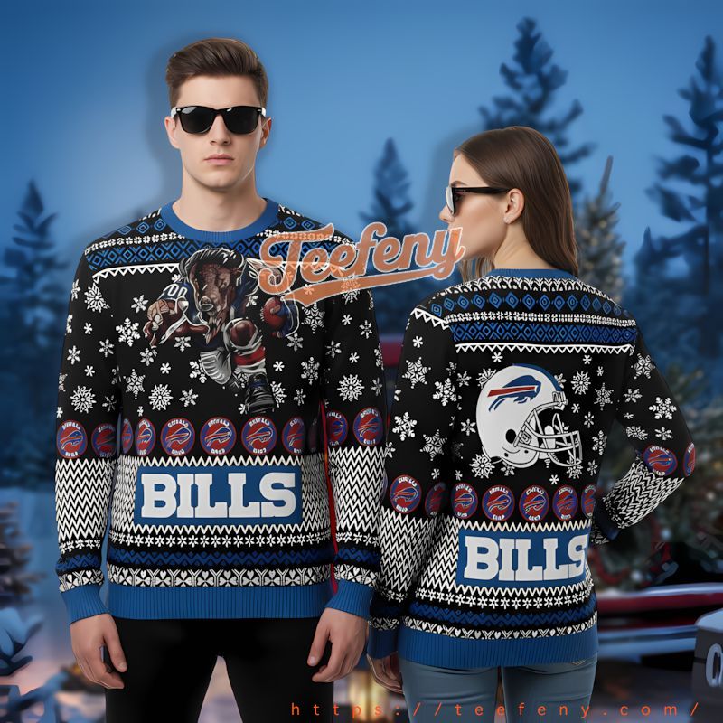 Buffalo Bills Mascot Blue Beautiful Christmas Sweaters