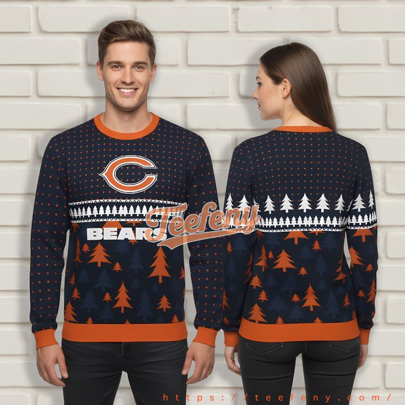 Chicago Bears Blue Orange Ugly Sweater Womens Chicago Bears Blue Orange Ugly Sweater Womens