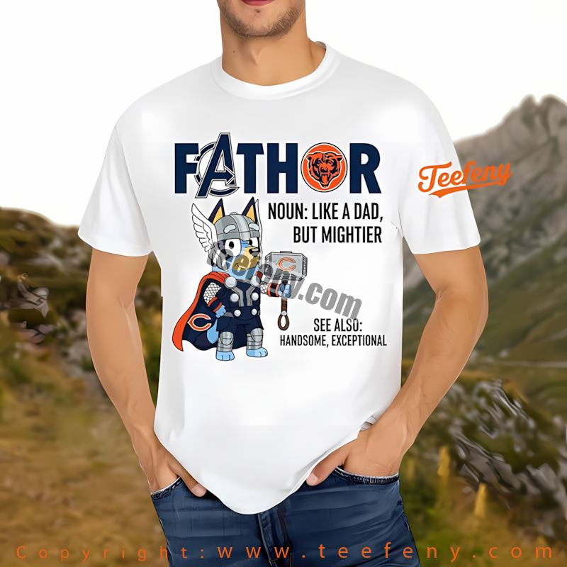Chicago Bears Bluey Bingo Reindeer Christmas Shirt Teen