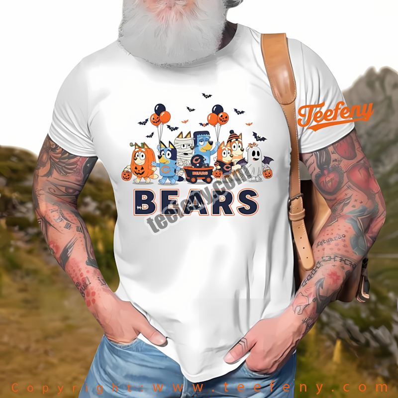 Chicago Bears Bluey Halloween Parade Costume Shirt Graphic