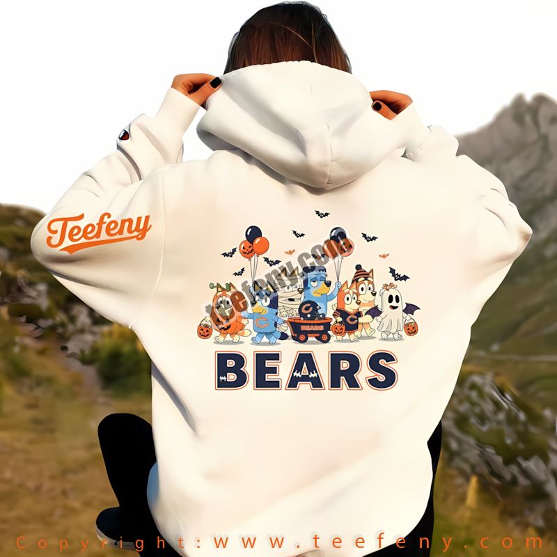 Chicago Bears Bluey Halloween Parade Costume Hoodie Graphic Chicago Bears Bluey Halloween Parade Costume Hoodie Graphic