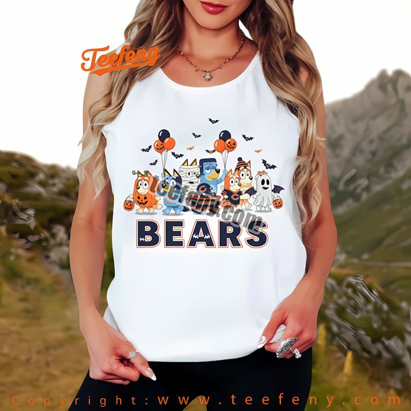 Chicago Bears Bluey Halloween Parade Costume Tanktop Graphic Chicago Bears Bluey Halloween Parade Costume Tanktop Graphic