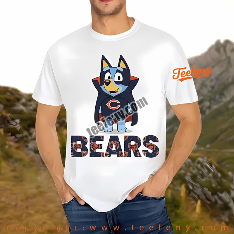 Chicago Bears Bluey Vampire Halloween Shirt Unisex