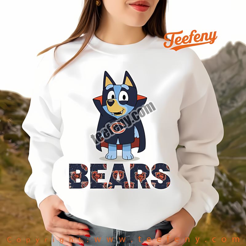 Chicago Bears Bluey Vampire Halloween Long Sleeve Unisex Chicago Bears Bluey Vampire Halloween Long Sleeve Unisex