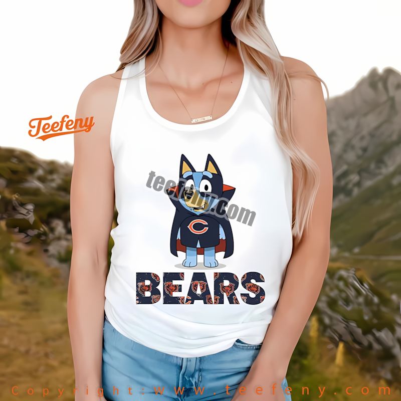 Chicago Bears Bluey Vampire Halloween Tanktop Unisex Chicago Bears Bluey Vampire Halloween Tanktop Unisex