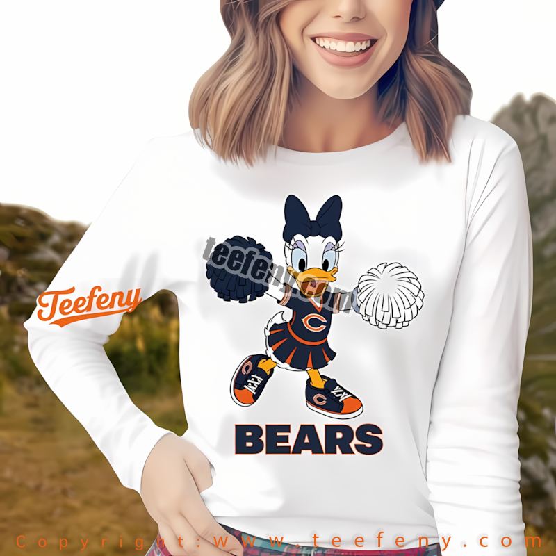 Chicago Bears Daisy Duck Cheerleader Long Sleeve Cotton Chicago Bears Daisy Duck Cheerleader Long Sleeve Cotton