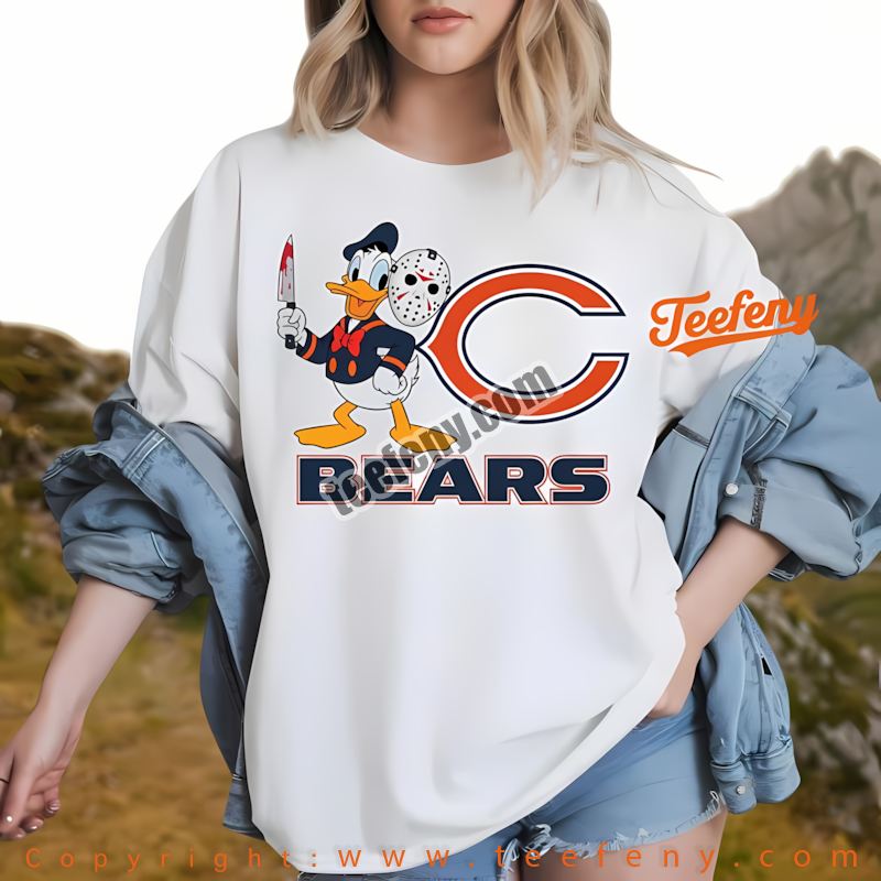 Chicago Bears Donald Duck Jason Mask Halloween Shirt Unisex