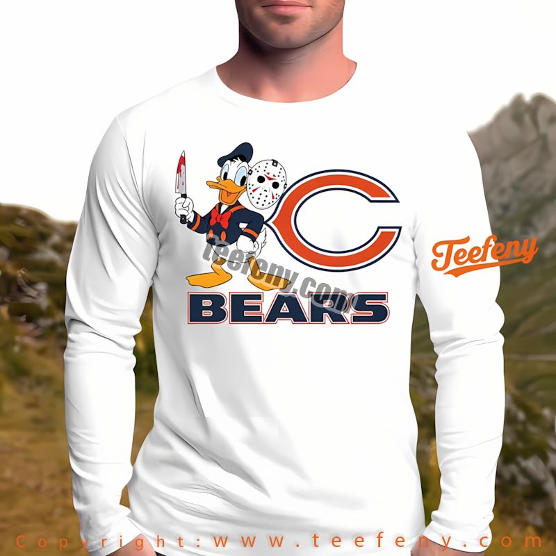 Chicago Bears Donald Duck Jason Mask Halloween Long Sleeve Unisex Chicago Bears Donald Duck Jason Mask Halloween Long Sleeve Unisex