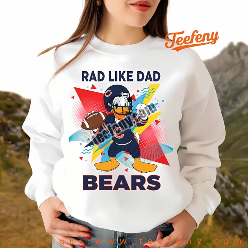 Chicago Bears Donald Duck Rad Like Dad Long Sleeve Women Chicago Bears Donald Duck Rad Like Dad Long Sleeve Women