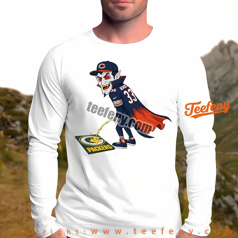 Chicago Bears Dracula Green Bay Packers Rivalry Long Sleeve Graphic Chicago Bears Dracula Green Bay Packers Rivalry Long Sleeve Graphic