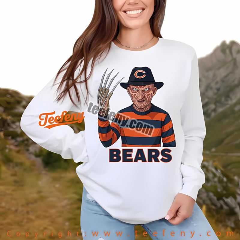 Chicago Bears Freddy Krueger Halloween Long Sleeve Men Chicago Bears Freddy Krueger Halloween Long Sleeve Men
