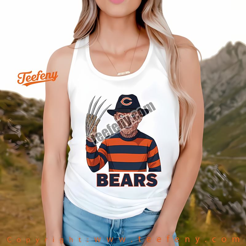 Chicago Bears Freddy Krueger Halloween Tanktop Men Chicago Bears Freddy Krueger Halloween Tanktop Men