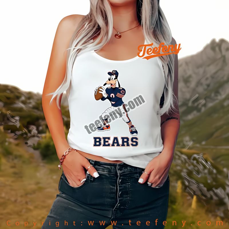 Chicago Bears Goofy Football Quarterback Tanktop Adults Chicago Bears Goofy Football Quarterback Tanktop Adults