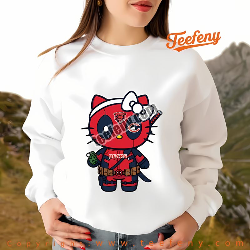 Chicago Bears Hello Kitty Deadpool Long Sleeve Holiday Chicago Bears Hello Kitty Deadpool Long Sleeve Holiday