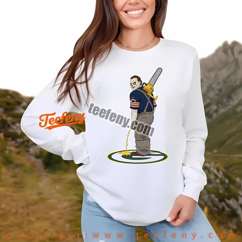 Chicago Bears Leatherface Green Bay Packers Rivalry Long Sleeve Holiday Chicago Bears Leatherface Green Bay Packers Rivalry Long Sleeve Holiday