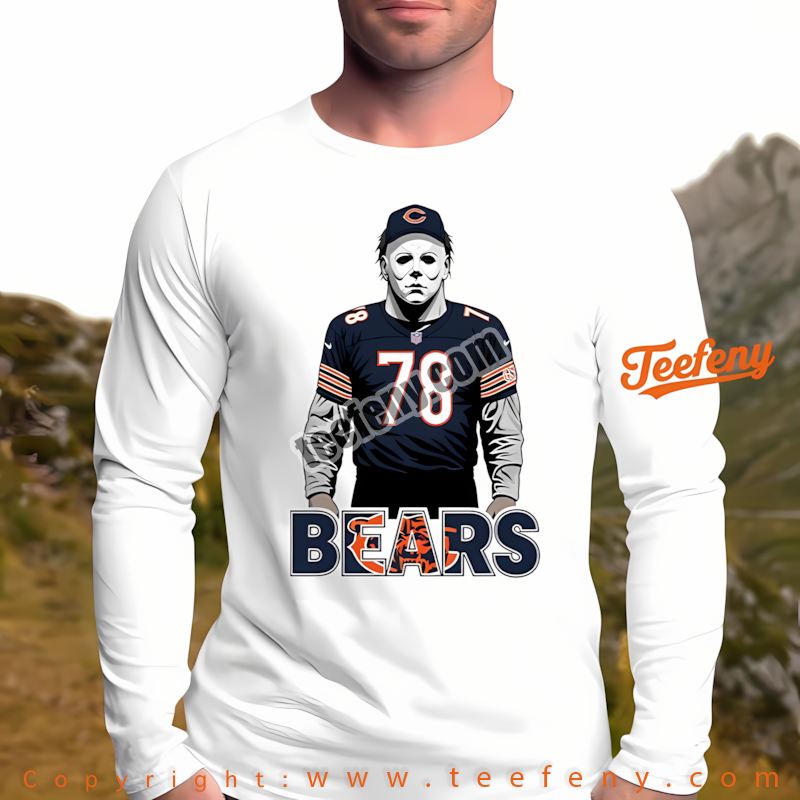 Chicago Bears Michael Myers Spooky Halloween Long Sleeve Youth Chicago Bears Michael Myers Spooky Halloween Long Sleeve Youth
