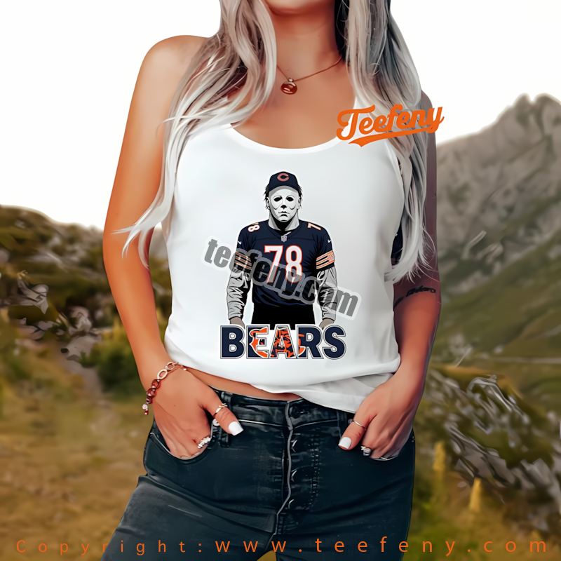 Chicago Bears Michael Myers Spooky Halloween Tanktop Youth Chicago Bears Michael Myers Spooky Halloween Tanktop Youth