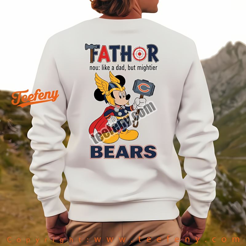 Chicago Bears Mickey Mouse Fathor Long Sleeve Adults Chicago Bears Mickey Mouse Fathor Long Sleeve Adults