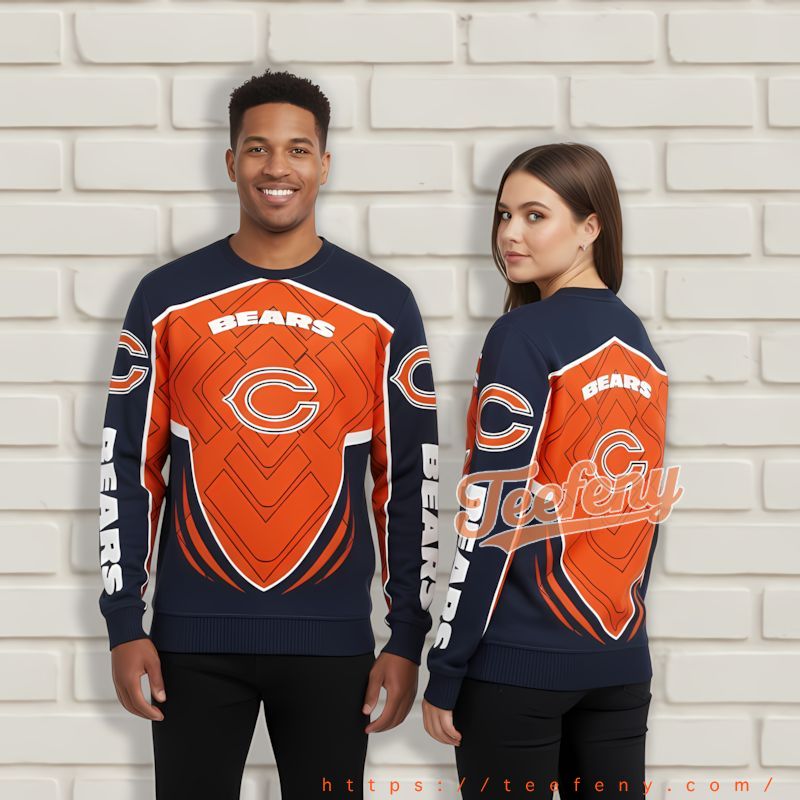 Chicago Bears Orange Blue Ugly Christmas Sweaters For Sale Chicago Bears Orange Blue Ugly Christmas Sweaters For Sale