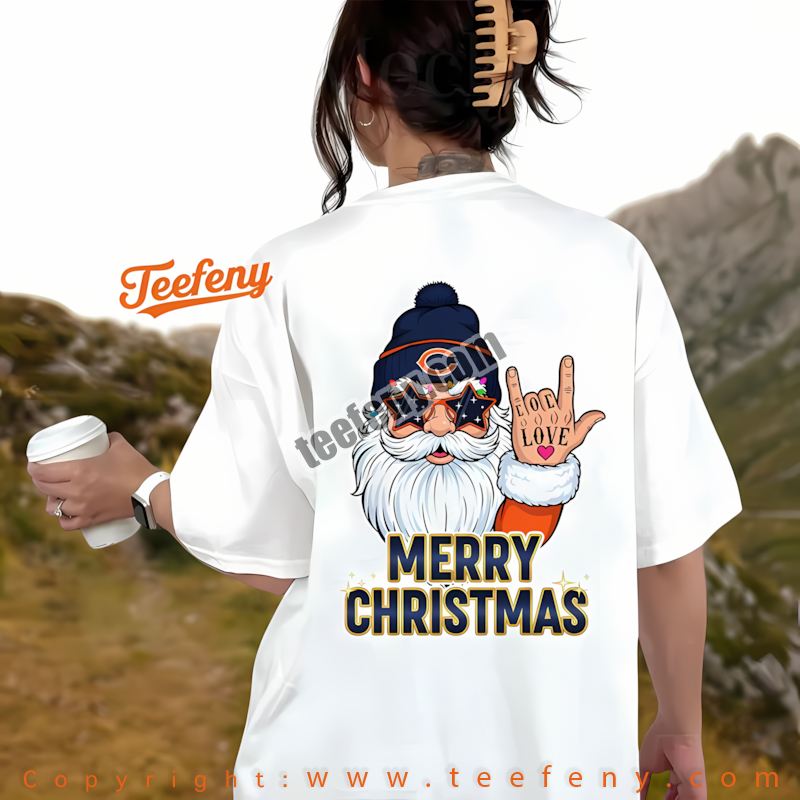 Chicago Bears Rock Santa Merry Christmas Shirt Women Chicago Bears Rock Santa Merry Christmas Shirt Women