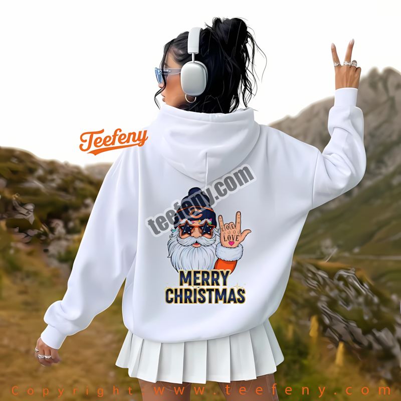 Chicago Bears Rock Santa Merry Christmas Hoodie Women Chicago Bears Rock Santa Merry Christmas Hoodie Women