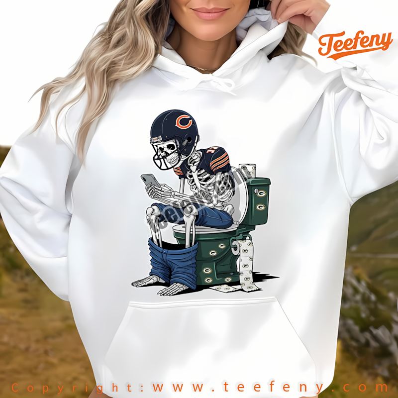 Chicago Bears Skeleton Toilet Green Bay Packers Rivalry Hoodie Men Chicago Bears Skeleton Toilet Green Bay Packers Rivalry Hoodie Men