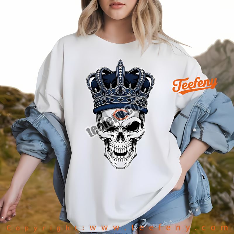 Chicago Bears Skull Crown Dark Grunge Shirt Men Chicago Bears Skull Crown Dark Grunge Shirt Men