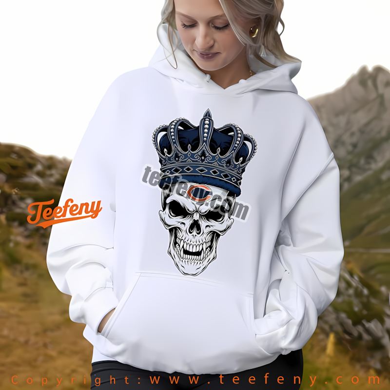 Chicago Bears Skull Crown Dark Grunge Hoodie Men Chicago Bears Skull Crown Dark Grunge Hoodie Men