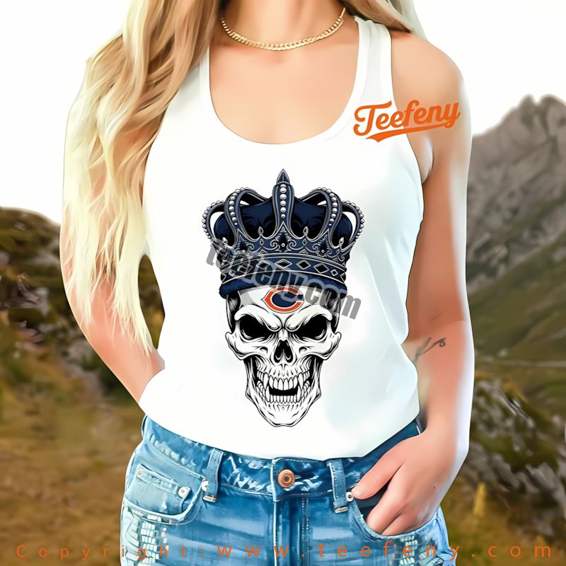 Chicago Bears Skull Crown Dark Grunge Tanktop Men Chicago Bears Skull Crown Dark Grunge Tanktop Men
