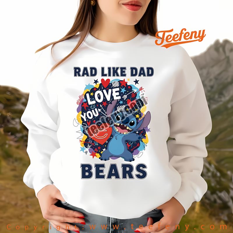 Chicago Bears Stitch Rad Like Dad Long Sleeve Men Women Chicago Bears Stitch Rad Like Dad Long Sleeve Men Women