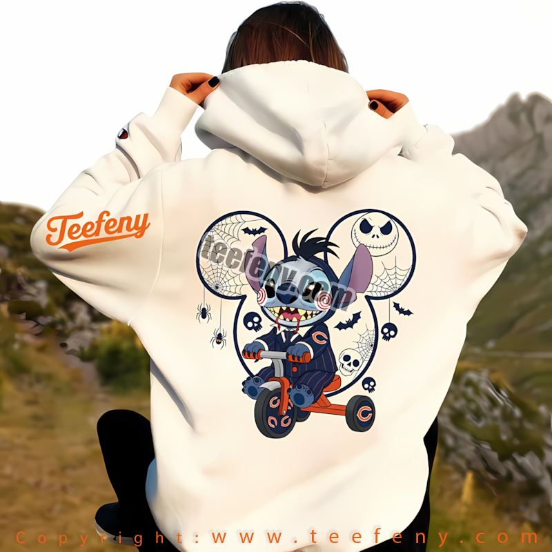 Chicago Bears Stitch Saw Halloween Hoodie Adults Chicago Bears Stitch Saw Halloween Hoodie Adults