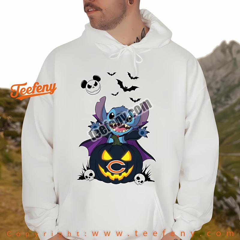Chicago Bears Stitch Witch Halloween Hoodie Women Chicago Bears Stitch Witch Halloween Hoodie Women