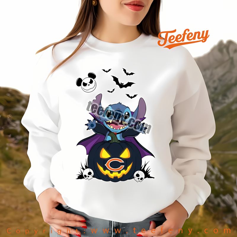 Chicago Bears Stitch Witch Halloween Long Sleeve Women Chicago Bears Stitch Witch Halloween Long Sleeve Women