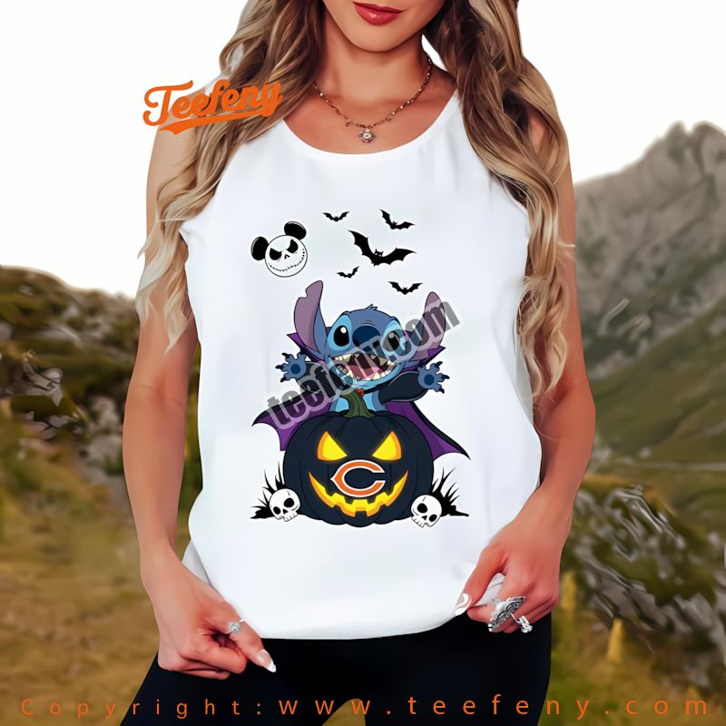 Chicago Bears Stitch Witch Halloween Tanktop Women Chicago Bears Stitch Witch Halloween Tanktop Women