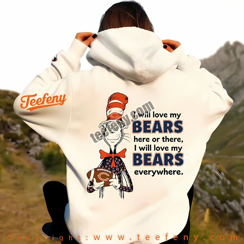 Chicago Bears The Cat In The Hat Love Everywhere Hoodie Unisex Chicago Bears The Cat In The Hat Love Everywhere Hoodie Unisex