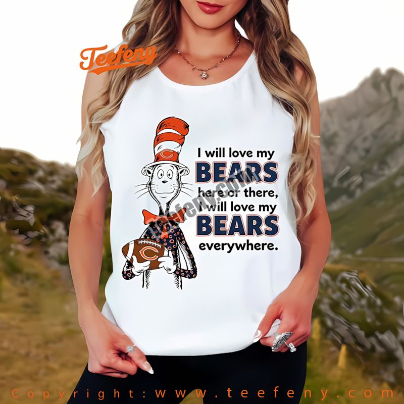 Chicago Bears The Cat In The Hat Love Everywhere Tanktop Unisex Chicago Bears The Cat In The Hat Love Everywhere Tanktop Unisex