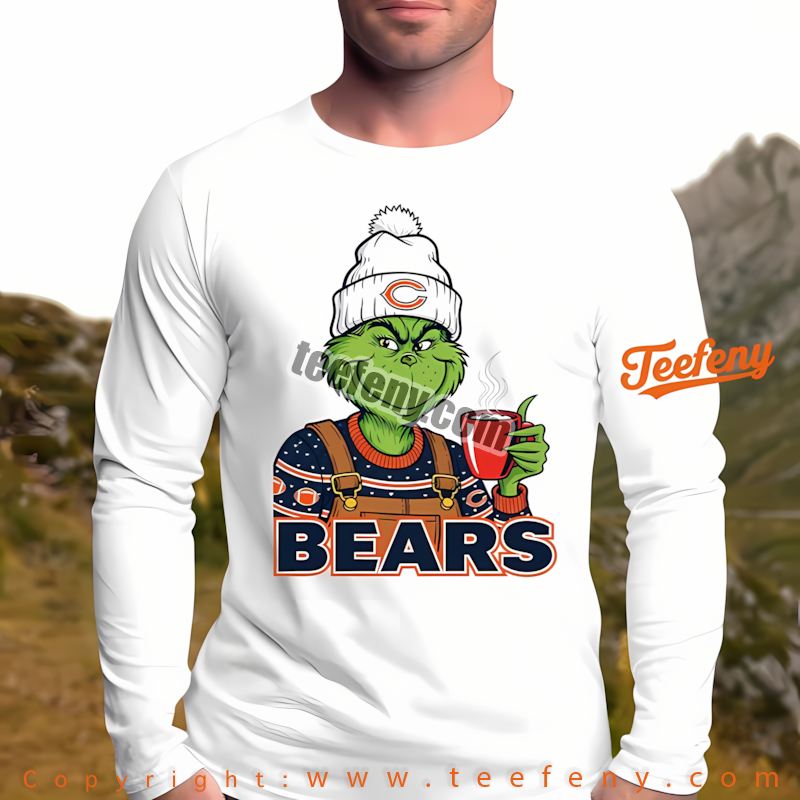 Chicago Bears The Grinch Winter Hot Cocoa Holiday Long Sleeve Youth Chicago Bears The Grinch Winter Hot Cocoa Holiday Long Sleeve Youth